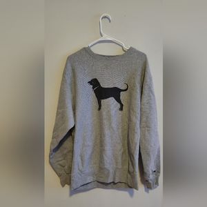 Grey Black Dog Crewneck, Size Large